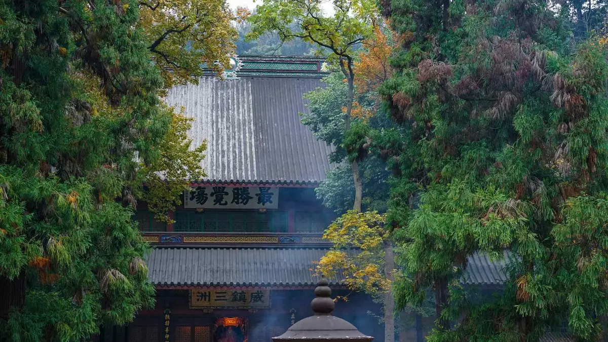 Lingyin Temple entrance with stone carvings